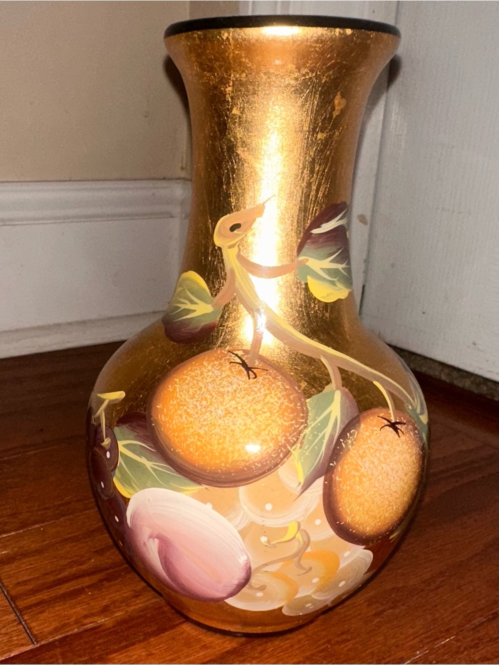 Gold Decorative Fruit Motif Vase